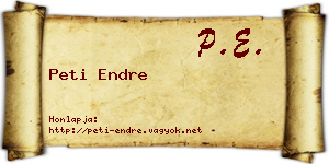Peti Endre névjegykártya