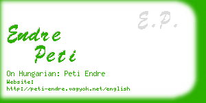 endre peti business card